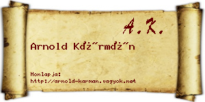 Arnold Kármán névjegykártya